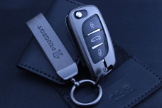 Чохол Peugeot метал + шкіра