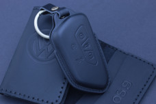 Чохол VW/SKODA чорний шкіра