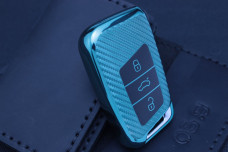 Чохол VW/SKODA/SEAT carbon зелений